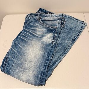 Buckle Men's Faded Blue Straight Jeans